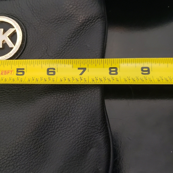 Michael Kors Women's Black Fulton Pebbled Leather Crossbody Bag Purse - Picture 12 of 13